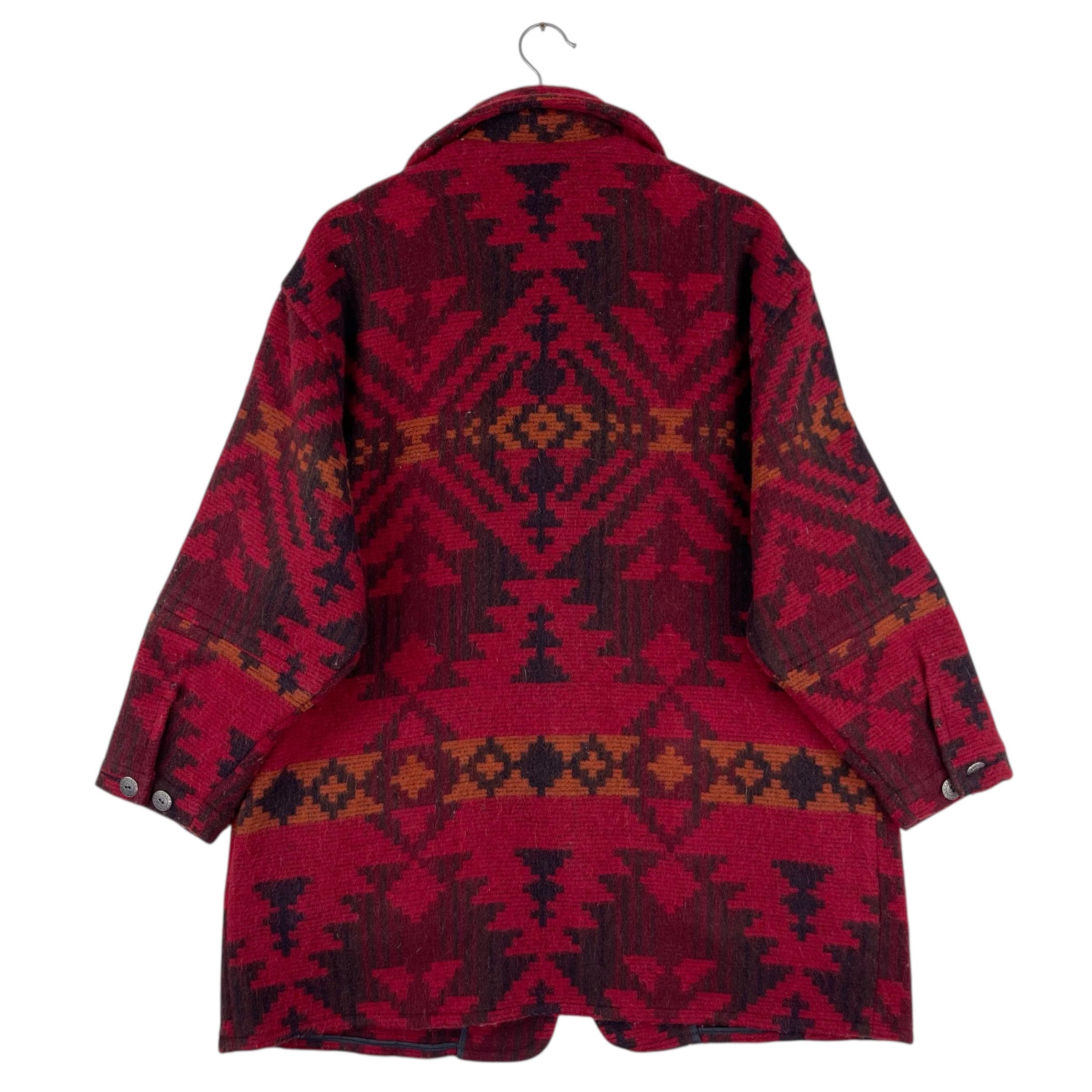 ジャケット・アウター WOOLRICH Native Pattern Wool Long Coat Vintage 80's Woolrich Woolen Multicolour Wool Jacket Aztec/native