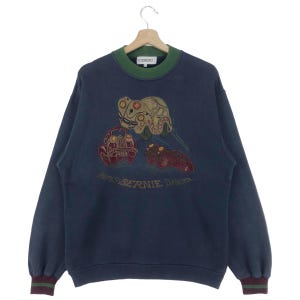 Vintage 90’s Iceberg Paris Bernie Dakar Sweatshirt Embroidered Big Logo Iceberg VW Beetle Sweatshirt Size Medium Made In ITALY