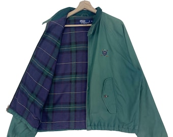 Vintage 90's Polo Ralph Lauren Harrington Jacket Zipper Embroidery