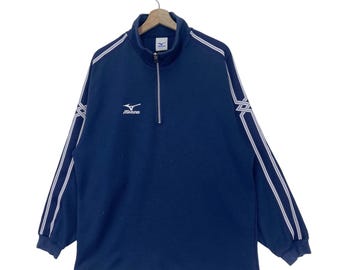Vintage Mizuno Sweater Half Zipper Side Tape Logo Pullover