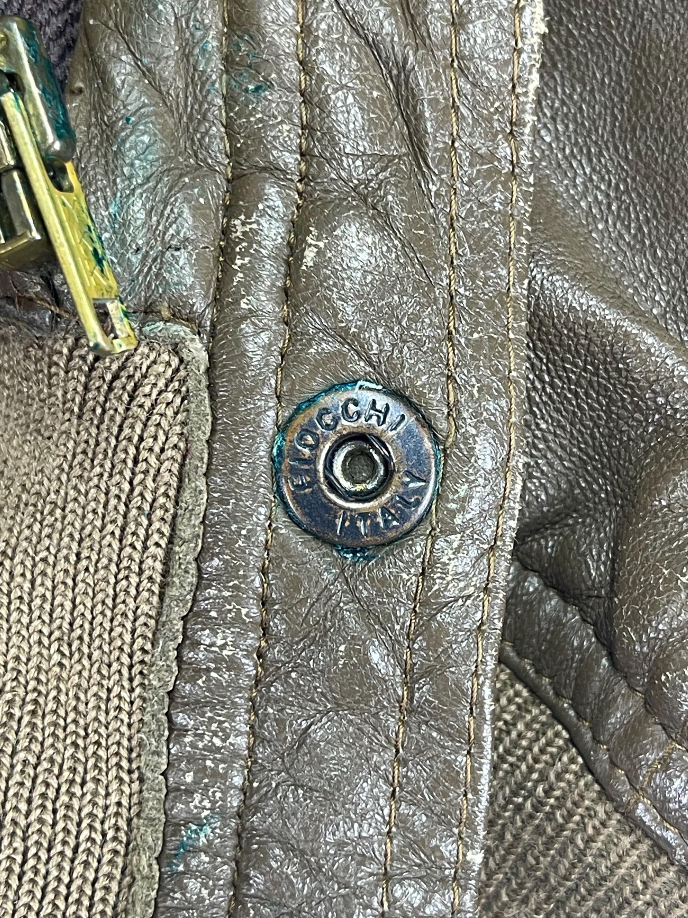 Vintage Fiocchi Italy Leather Jacket Zipper Bikers Suede