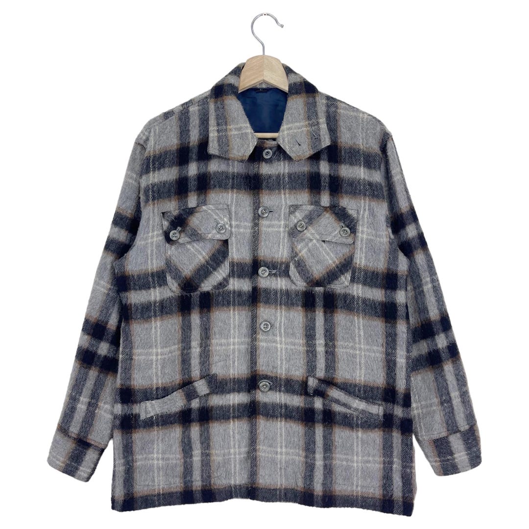 Yarn Dyed Plaid Button Up Jacket