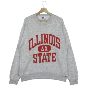 Vintage 90’s ILLINOIS State University Sweatshirt Big Logo ISU Pullover jumper Sweatshirt Size Medium Made In USA