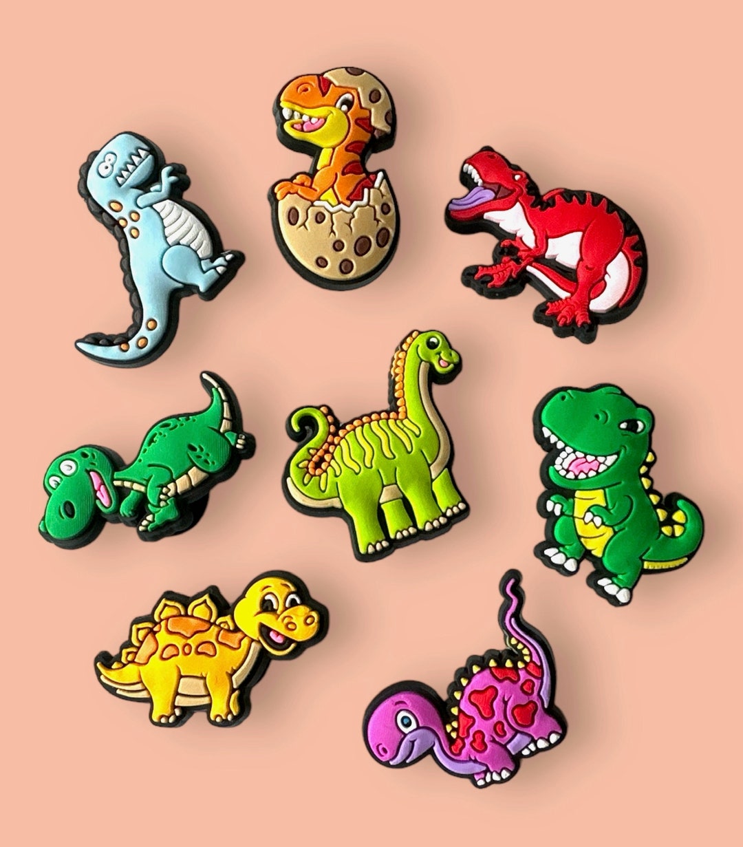 Dinosaur Croc Charms Dinosaur Jibbitz Dinosaur Charms Pin Etsy