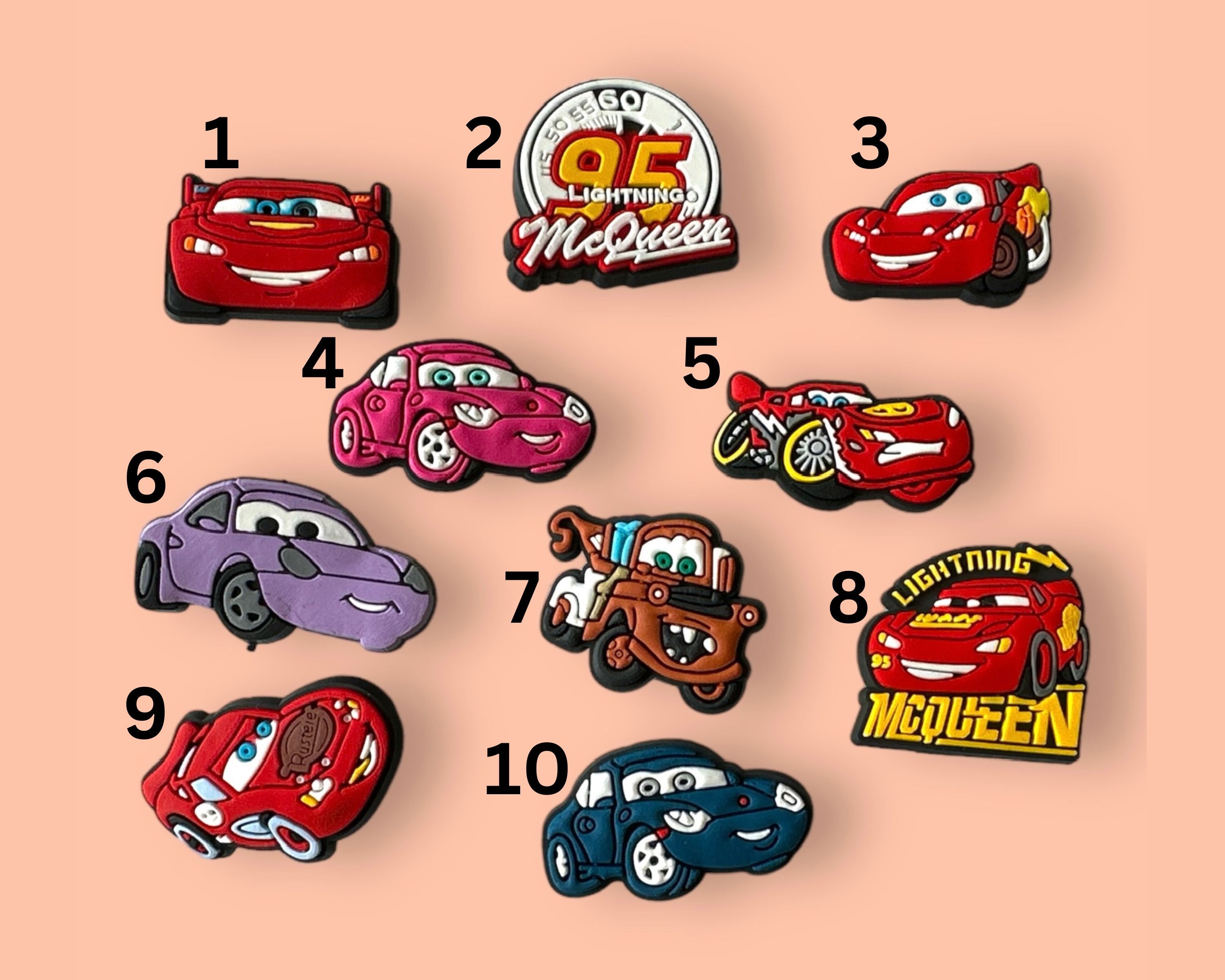 Cars Croc Charms Lightning Mcqueen Croc Charms Red Car Etsy Australia