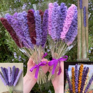 Handmade Crochet Lavender Purple Bouquets & free ‘thank you gift’.
