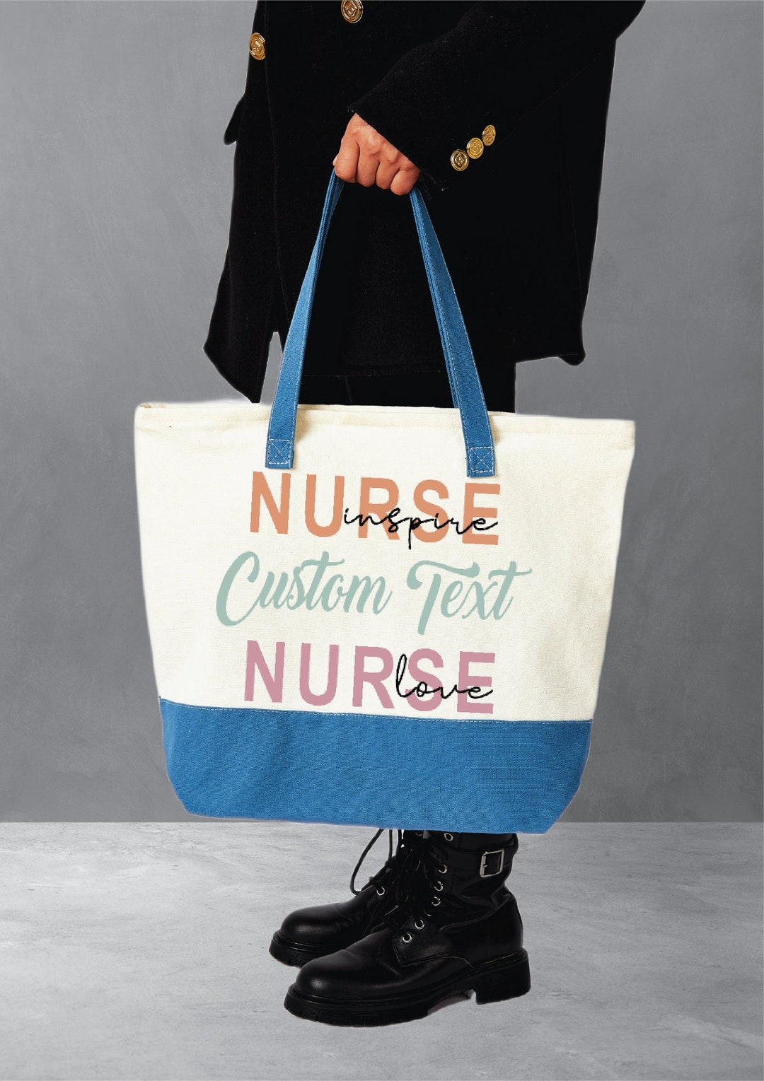 Personalized Nurse Tote Bag Canvas Tote Custom Gifts Nurse Etsy