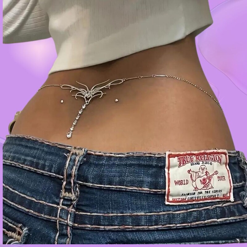 Rhinestone Mesh Iconic Cutout Body Chain main image 1