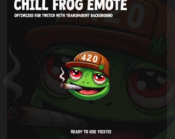 Smoke Emote | Twitch, YouTube, Discord, emotes, Chill FROG emote