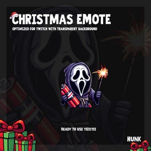Ghostface New Year Emote | Twitch, YouTube, Discord, dbd emotes, Christmas emotes, Christmas emote