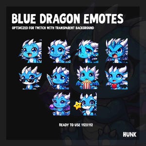 ブルードラゴンエモート |ブルードラゴン |クールなドラゴンのエモート | Twitchエモート |かわいいドラゴンのエモート