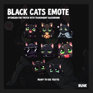 Black Cat Emote | Twitch, YouTube, Discord, Animal emotes, Twitch emotes