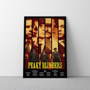 Póster de la serie de televisión Peaky Blinders Halftone, tema oscuro, tema claro, impresión de póster moderno, arte de pared, gángster, crimen