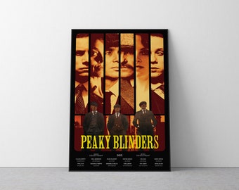 Peaky Blinders Halftone Tv Series Poster, Dark Theme, Light Theme, Modern Poster Print, Wall Art, Gangster, Crime