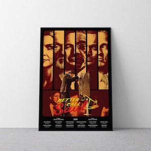 Póster de la serie de televisión Better Call Saul Halftone, tema oscuro, tema claro, impresión de póster moderno, arte de pared, crimen