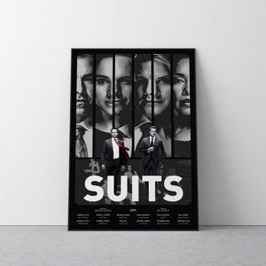 Passt zu Halbton-Tv-Serien-Poster, dunkles Thema, Graustufen-Poster-Druck, Wand-Fantasie, Rechtsdrama
