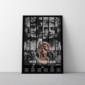 Custom Movie / TV Series Poster, Dark Theme, Modern Custom Poster Print, Customize Your Own Movie / TV Series, Halftone Poster Print