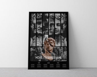 Custom Movie / TV Series Poster, Dark Theme, Modern Custom Poster Print, Customize Your Own Movie / TV Series, Halftone Poster Print