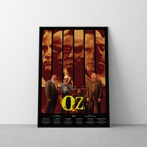 OZ Halftone Tv Series Poster, Dark Theme, Light Theme, Modern Poster Print, Wall Art, Prison Drama