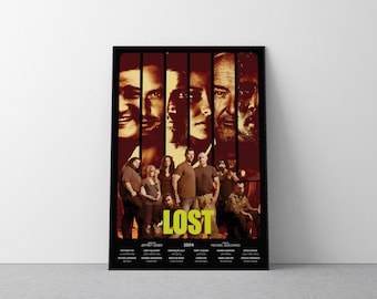 Lost Halftone Tv Series Poster, Dark Theme, Light Theme, Modern Poster Print, Wall Art, Fantasy, Drama