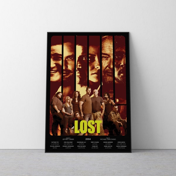 Lost Halftone Tv Series Poster, Dark Theme, Light Theme, Modern Poster Print, Wall Art, Fantasy, Drama