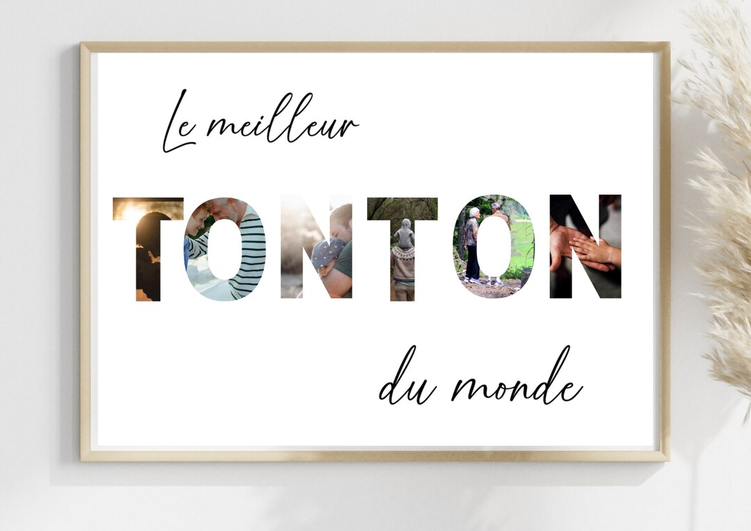 Coussin Personnalisé 'Tonton' - Housse 45x45 Cm En Lin - Cadeau Original Pour Père, Oncle, Anniversaire