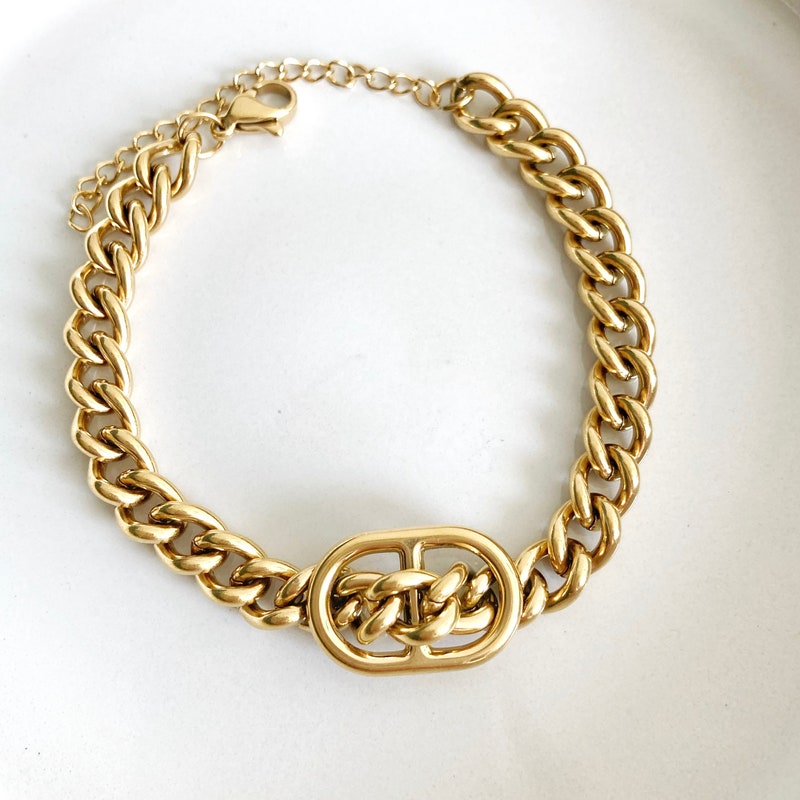 Make a Statement Beaded Square GG Bracelet -SL main image 0