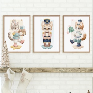 Affiches Chat Casse-Noisette Set de 3 | Affiche de Noël | Art mural imprimable | IMPRESSIONS NUMÉRIQUES