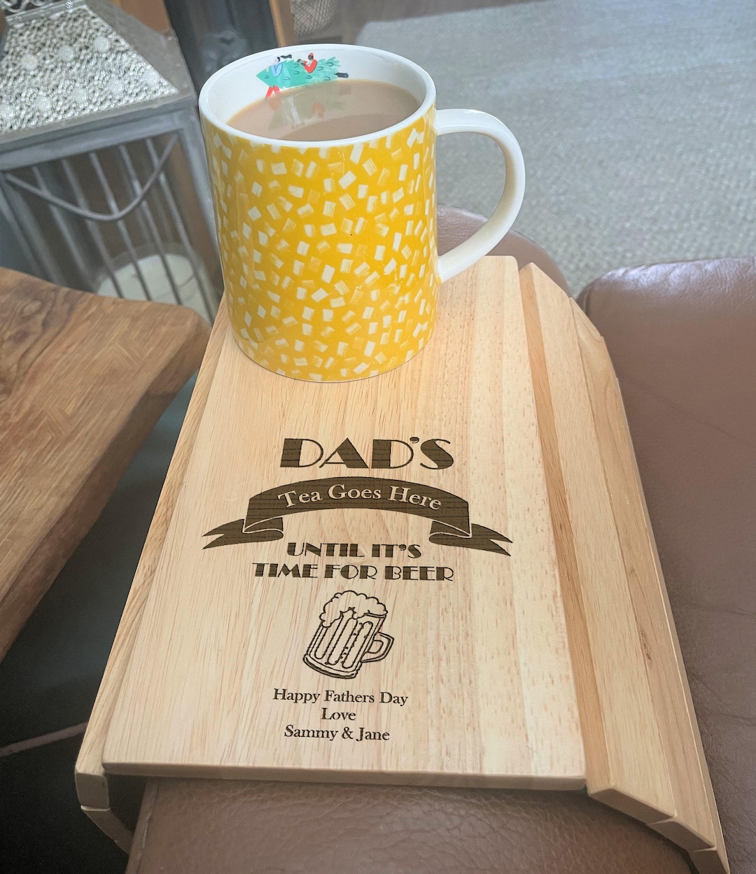 Personalised Sofa Coaster Arm Tray 