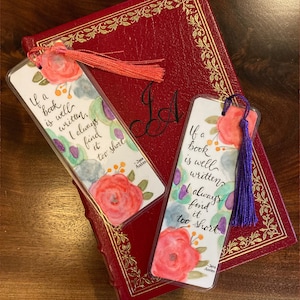 Watercolor Bookmark | Original Handmade Art | Jane Austen Quote