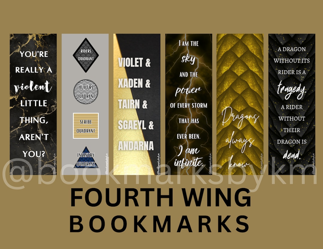 Printable Bookmarks Fourth Wing Digital Download Etsy