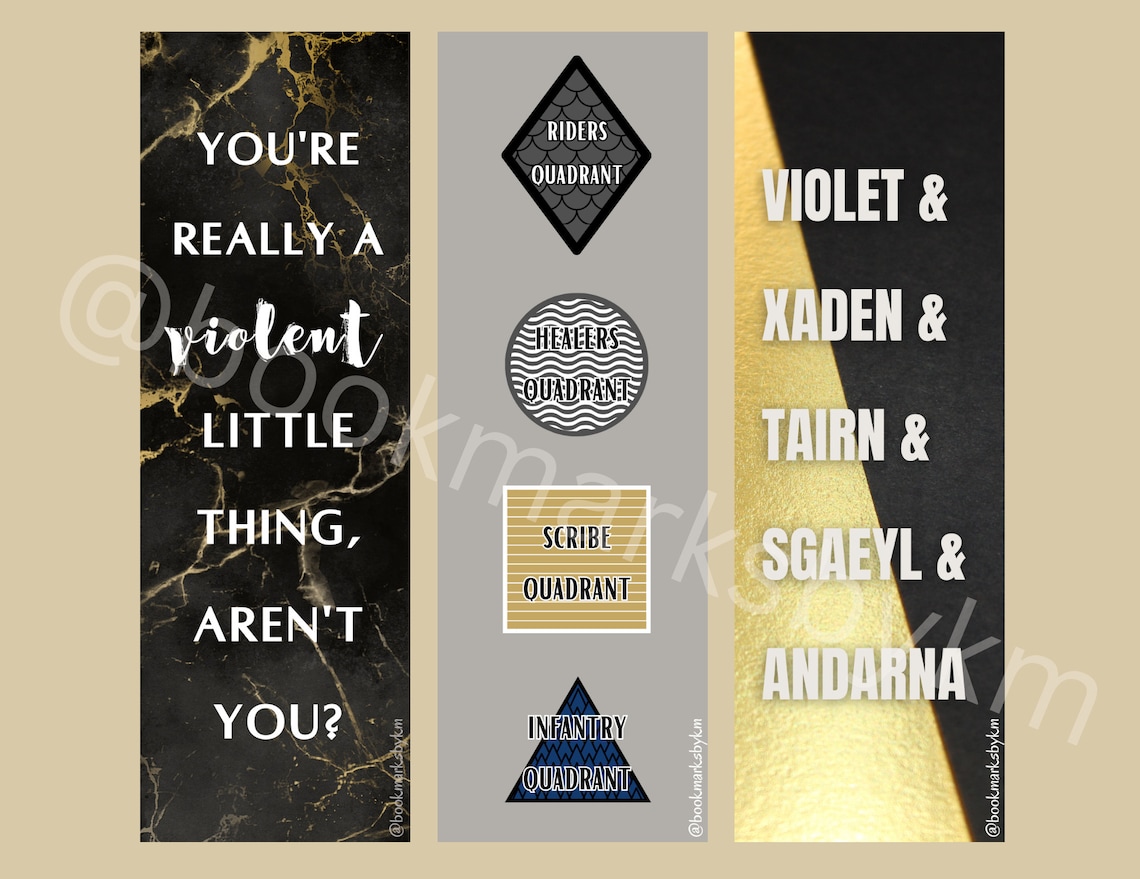 Printable Bookmarks Fourth Wing Digital Download - Etsy