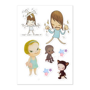 Yoshitomo Nara Three Little Girl Tshirt - Yoshitomo Nara Three Little Girl  Sticker Sticker for Sale by augusttee