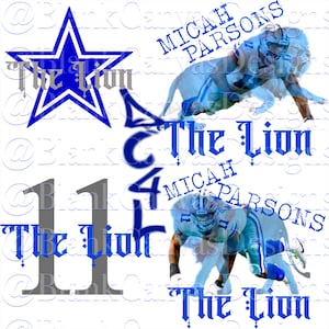 BUNDLE*The Lion PNG DC4L  dallas***cowboys Micah***parsons png