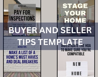 Real Estate Buyer Tips || Real Estate Seller tips ||  Real Estate Agent Social Media Post Templates.