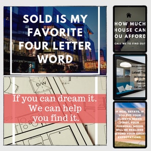 Real Estate Social Story Posts ||  Real Estate Agent Social Media Post Templates