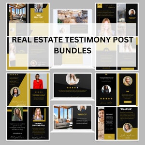 Real Estate Testimony Templates || Real Estate Social Media Templates edit in Canva