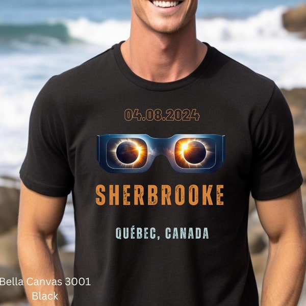 Sherbrooke Quebec Eclipse Tee Sweatshirt Hoodie, 2024 Solar Eclipse Event T-Shirt, Canada Astronomy Shirt, Totality Eclipse April 2024 Tee