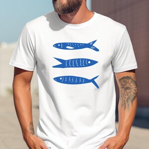 Sardine Tshirt, Fun Beach Shirt, Sealife Ocean Tee for Men Women, Gift for Him, Unisex Fishing Shirt, Gift for Anglers, Gift for Fisherman