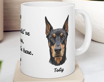 Personalized Doberman Memorial Mug, Ceramic 11oz or 15oz