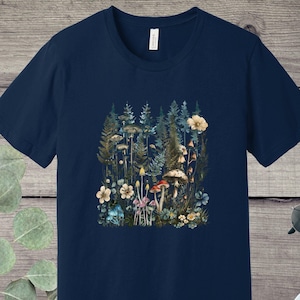 Forest Friends TShirt, Cottagecore Shirt, Summer Shirt, Forest Animals T-Shirt, Mystical Shirt, Mushroom Shirt, Gift For Her, Nature Shirt