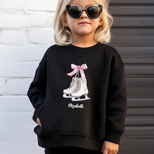 Kids Adults Custom Ice Skating Sweatshirt, Personalized Ice Skater Shirt, Coquette Figure Skating Sweater, Ice Skating Gifts, Gift for Coach