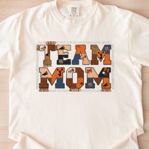 Cheer Mom T-Shirt & Sweatshirt, Faux Patchwork Team Mom Crewneck Tee Shirt