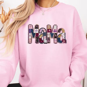 Ballet Mom T-Shirt, Faux Patchwork Mama Sweatshirt Crewneck Sweater for Ballet Mama