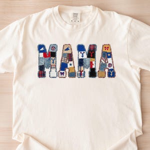 Cheer Mama T-Shirt & Sweatshirt, Faux Patchwork Crewneck for Cheerleader Mom