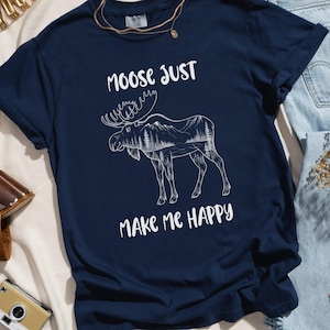 Moose Sweatshirt, Moose T-Shirt, Moose Gifts, Animal Lover Gift, Moose Sweater, Alaska Sweatshirt, Travel Sweatshirt, Cute Moose Sweatshirt