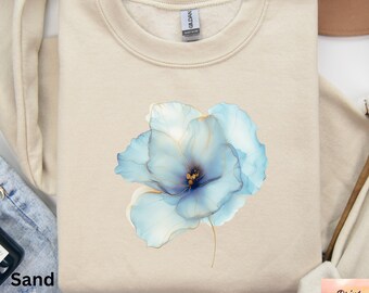 Floral Sweatshirt, Elegant Flower Sweater, Botanical Sweatshirt, Aesthetic Sweatshirt, Soft Warm Crewneck, Gift for Her, Gift for Mom
