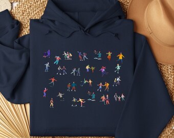 Ice Skating Hoodie, Unisex Figure Skater Shirt, Figure Skating Hoodie, Cute Ice Skating Gifts, Trendy Ice Skater Shirt, Retro Skating Hoodie