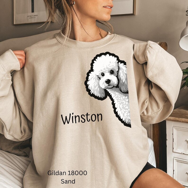 Personalisiertes Pudel-T-Shirt, Hund Mama Shirt, Hund Mama Geschenk, Hund Mama Sweatshirt, Pudel Mama Shirt, Pudel Papa Shirt, Sweatshirt Rundhalsausschnitt Bild 8