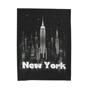New York City Skyline Blanket, NYC Blanket, NYC Bedroom Decor, NYC Gift, New York City Gift, Soft Throw Blanket for Couch, Modern Bedroom image 4
